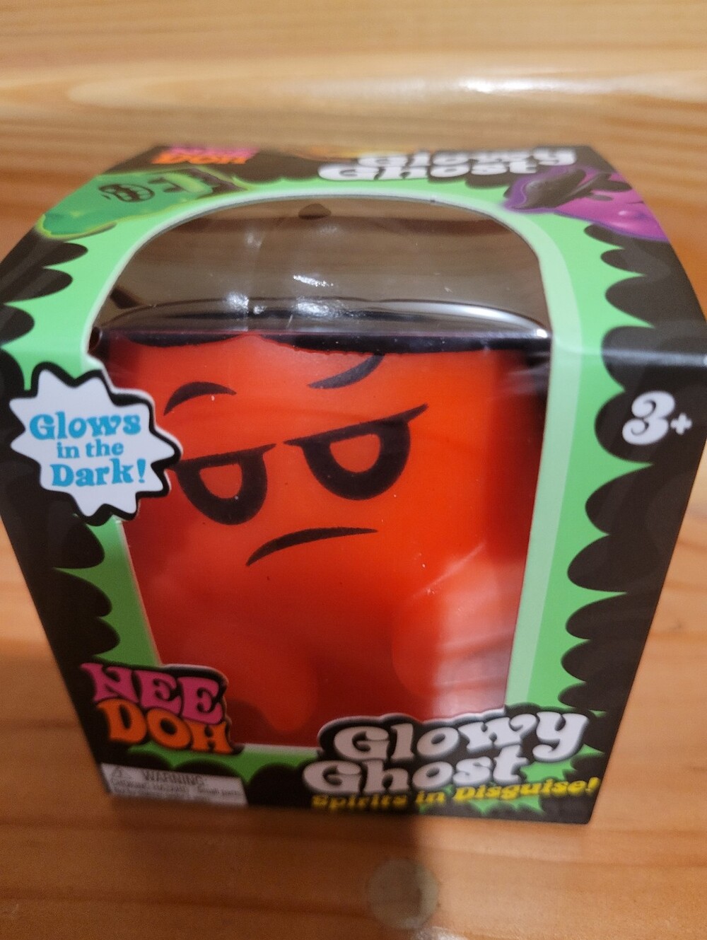 Needoh Glowy Ghost Spooky Squishy Toy Wednesday - Orange